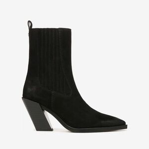 Sam Edelman Mandey Western Ankle Booties in Black Suede - new